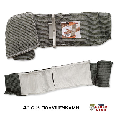 Травмоповязка Кровестоп ИПП 4" (10см) с 2 подушечками
