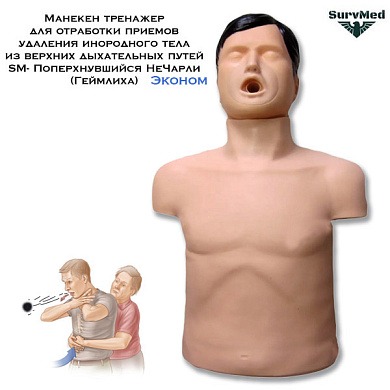 Манекен тренажер для отработки приемов удаления инородного тела из верхних дыхательных путей SM- Поперхнувшийся НеЧарли ECO (Геймлиха) Эконом